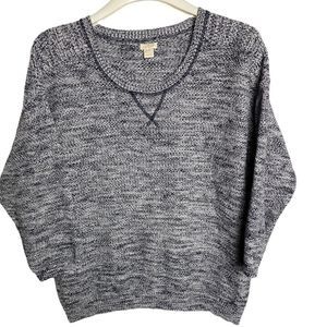 J.Crew vintage sweater blue white knitted  casual long sleeve shirt size XL